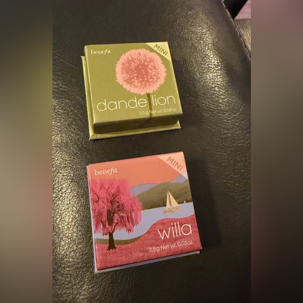2 Brand New Benefit Silky-Soft Blush Mini: Shades Dandelion and Willa
